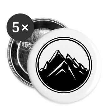 mountain symbol circle mountains icon - Buttons large 2.2''/56 mm (5-pack) - white - Front