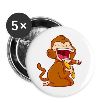 monkey banana funny comic baby monkey - Buttons large 2.2''/56 mm (5-pack) - white - Front