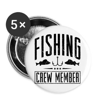 Fishing crew member fishing team - Buttons large 2.2''/56 mm (5-pack) - white - Front