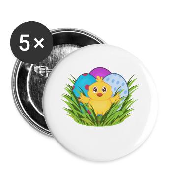Ostern - Buttons groß 56 mm (5er Pack) - Weiß - Vorne