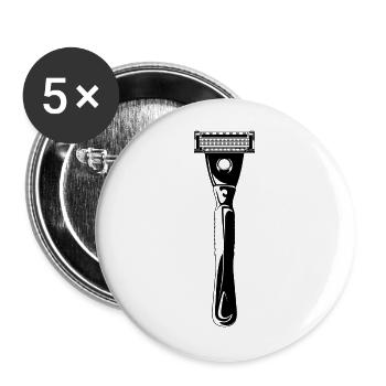 razor blade shave shaver symbol - Buttons large 2.2''/56 mm (5-pack) - white - Front