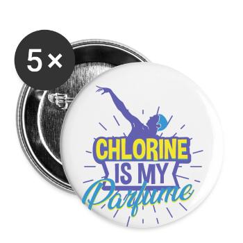 Natation Nageurs - Lot de 5 grands badges (56 mm) - blanc - Devant