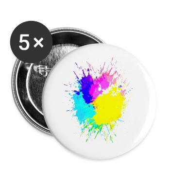 Taches de couleur Huntergrund Coloré Art - Lot de 5 grands badges (56 mm) - blanc - Devant