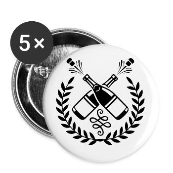 Kranz Flasche - Buttons groß 56 mm (5er Pack) - Weiß - Vorne