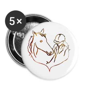HORSE PONY HORSE LOVE - Buttons large 2.2''/56 mm (5-pack) - white - Front