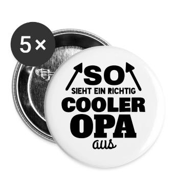 SO SIEHT EIN RICHTIG COOLER OPA AUS - Buttons groß 56 mm (5er Pack) - Weiß - Vorne