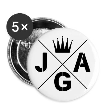 jga krone junggesellenabschied - Buttons groß 56 mm (5er Pack) - Weiß - Vorne