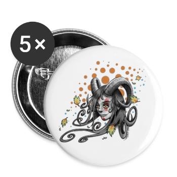 Göttin des Herbstes - Buttons groß 56 mm (5er Pack) - Weiß - Vorne