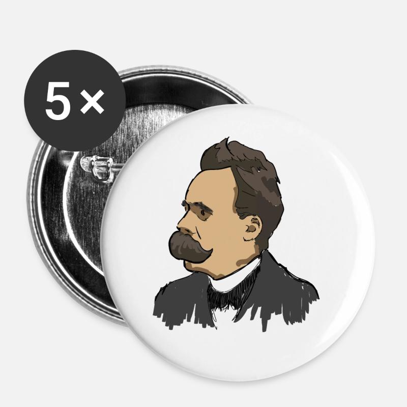 Nietzsche - Buttons large 2.2''/56 mm (5-pack) - white