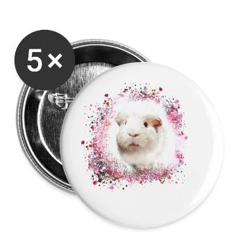 guinea pig, graffiti,painting,pink,pink - Buttons large 2.2''/56 mm (5-pack) - white - Front