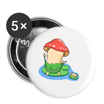 Bath Mushroom - Buttons large 2.2''/56 mm (5-pack) - white - Front