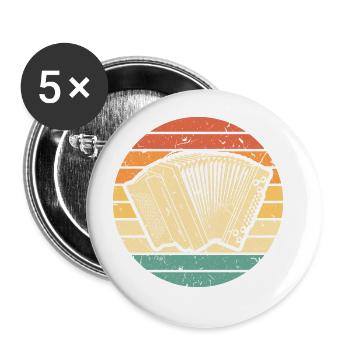 Retro Ziehharmonika, Steirische Harmonika Quetschn - Buttons groß 56 mm (5er Pack) - Weiß - Vorne