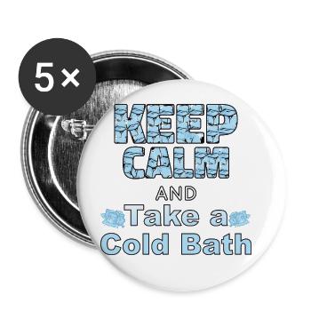 Keep Calm and Take a Cold Bath Winter Bathers - Lot de 5 grands badges (56 mm) - blanc - Devant