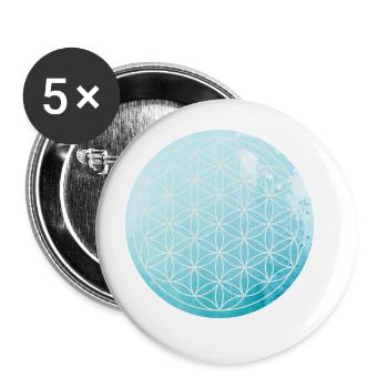 SYMBOL - FLOWER of LIFE - positive ENERGY - Buttons large 2.2''/56 mm (5-pack) - white - Front