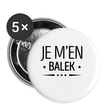 JE M'EN BATS LES Q. - Lot de 5 grands badges (56 mm) - blanc - Devant