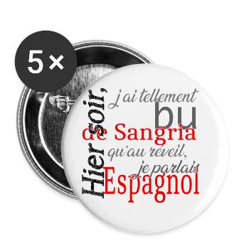 Fan de sangria - Lot de 5 grands badges (56 mm) - blanc - Devant