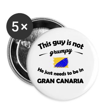 Gran Canaria Vacances - Lot de 5 grands badges (56 mm) - blanc - Devant