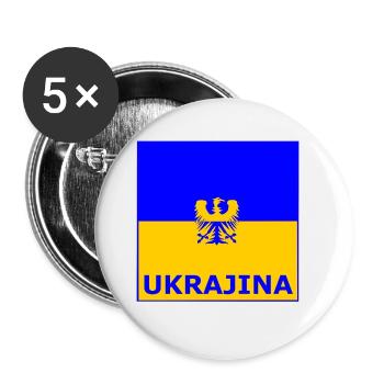 Die Ukraine - Buttons groß 56 mm (5er Pack) - Weiß - Vorne