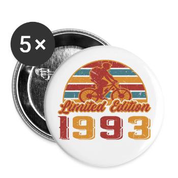 Fahrrad Fahrräder Bike Geburtstag Baujahr 1993 - Buttons groß 56 mm (5er Pack) - Weiß - Vorne