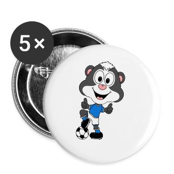STINKTIER - FUßBALL - SPORT - TIER - KIND - BABY - Buttons groß 56 mm (5er Pack) - Weiß - Vorne