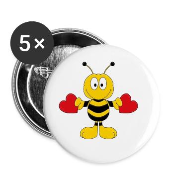 BIENE - LIEBE - TIER - KIND - BABY - Buttons groß 56 mm (5er Pack) - Weiß - Vorne