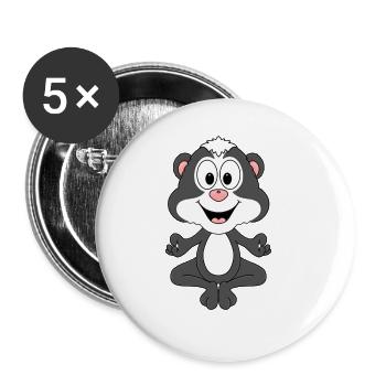 STINKTIER - YOGA - PILATES - TIER - KIND - BABY - Buttons groß 56 mm (5er Pack) - Weiß - Vorne