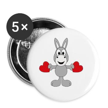 ESEL - LIEBE - TIER - KIND - BABY - Buttons groß 56 mm (5er Pack) - Weiß - Vorne