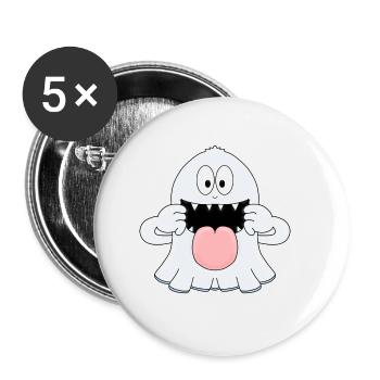 GESPENST - GEIST - KINDER - BABY - HALLOWEEN - Buttons groß 56 mm (5er Pack) - Weiß - Vorne