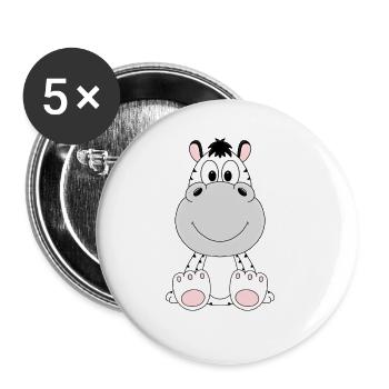 ZEBRA - TIER - KINDER - BABY - ZOO - Buttons groß 56 mm (5er Pack) - Weiß - Vorne