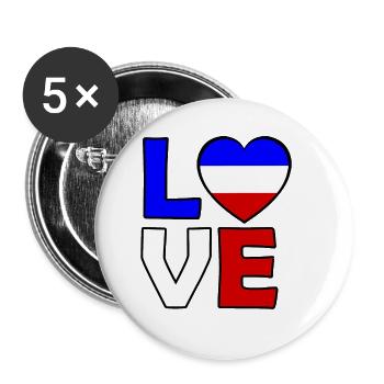 Français Amour - Lot de 5 grands badges (56 mm) - blanc - Devant