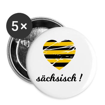 sächsisch - Buttons groß 56 mm (5er Pack) - Weiß - Vorne