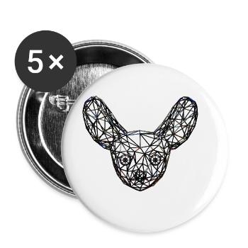 Renard géométrique Fennec - Lot de 5 grands badges (56 mm) - blanc - Devant