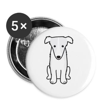 Borzoi Dog Cartoon Kawaii Illustration - Buttons large 2.2''/56 mm (5-pack) - white - Front