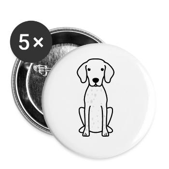 Braque Du Bourbonnais Dog Cartoon Kawaii Illustrat - Buttons large 2.2''/56 mm (5-pack) - white - Front