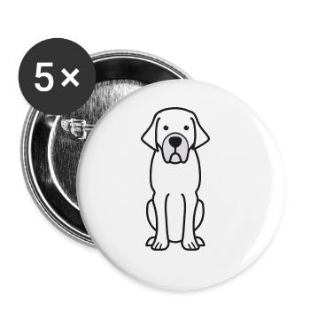 Belgian Mastiff Dog Cartoon Kawaii Illustration - Lot de 5 grands badges (56 mm) - blanc - Devant