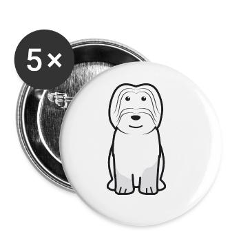 Cao da Serra de Aires Hund Cartoon Kawaii Illustrat - Buttons groß 56 mm (5er Pack) - Weiß - Vorne