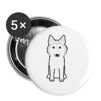 Dessin animé kawaii de chien esquimau canadien - Lot de 5 grands badges (56 mm) - blanc - Devant