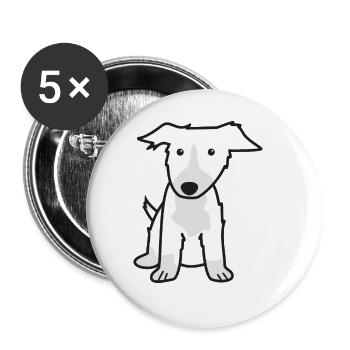 Border Collie Dog Cartoon Kawaii Illustration - Lot de 5 grands badges (56 mm) - blanc - Devant