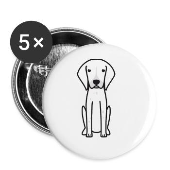 Belgian Shorthaired Pointer Dog Cartoon Kawaii Ill - Buttons large 2.2''/56 mm (5-pack) - white - Front