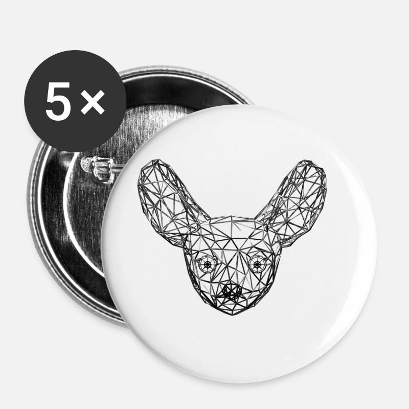 Metallic Geometric Fennec Fox - Buttons large 2.2''/56 mm (5-pack) - white