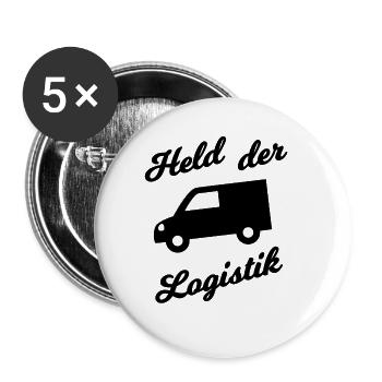 Die Helden der Logistik - Buttons groß 56 mm (5er Pack) - Weiß - Vorne