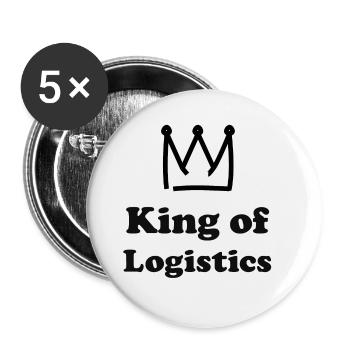 Der König der Logistik - Buttons groß 56 mm (5er Pack) - Weiß - Vorne