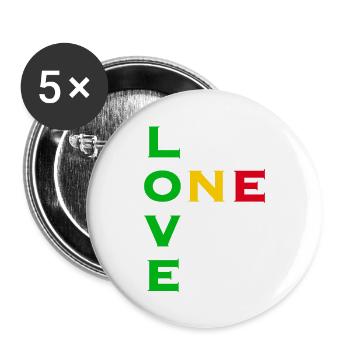 One love - vert jaune rouge - Lot de 5 grands badges (56 mm) - blanc - Devant