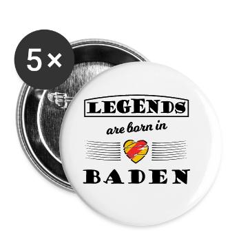Legenden aus Baden - Buttons groß 56 mm (5er Pack) - Weiß - Vorne