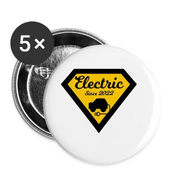 Véhicules électriques - Lot de 5 grands badges (56 mm) - blanc - Devant