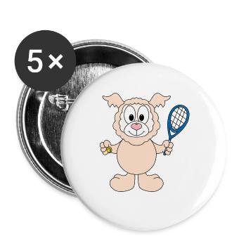 LAMA - ALPAKA - TENNIS - SPORT - TIERISCH - Buttons groß 56 mm (5er Pack) - Weiß - Vorne