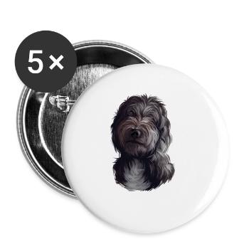Lagotto Romagnolo Aquarelle pour chien Illustration - Lot de 5 grands badges (56 mm) - blanc - Devant