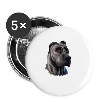 Perro de Presa Canario Hund Aquarell Illustration - Buttons groß 56 mm (5er Pack) - Weiß - Vorne