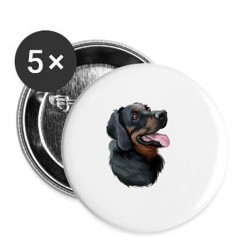 Illustration de l’aquarelle du chien de chasse polonais - Lot de 5 grands badges (56 mm) - blanc - Devant