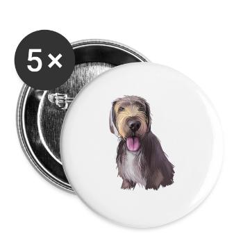 Slovak Rough Haired Pointer Dog Illustration - Buttons large 2.2''/56 mm (5-pack) - white - Front